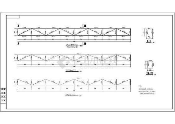 25米鋼結構桁架圖紙
